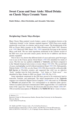 Sweet Cacao and Sour Atole: Mixed Drinks on Classic Maya