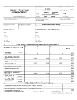 OMB SF-270, Request for Advance or Reimbursement