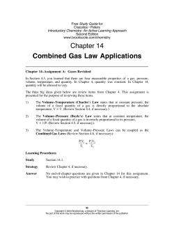 Chapter 14 Combined Gas Law Applications