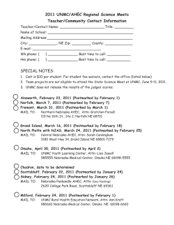 2011 UNMC/AHEC Regional Science Meets Teacher/Community