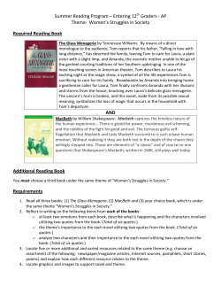 Summer Reading Program &ndash; Entering 12 Graders