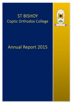 Annual Report 2015 - St Bishoy Coptic Orthodox College