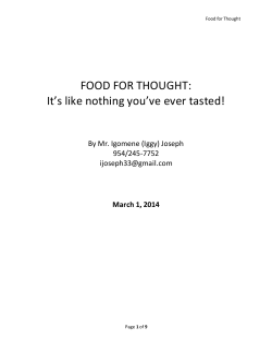 FOOD FOR THOUGHT - National Empowerment Center
