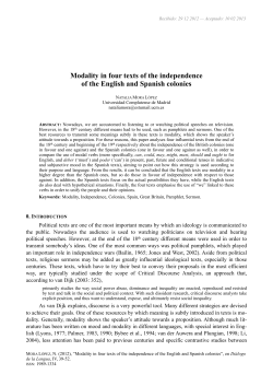 Modality in four texts of the independence of the English and