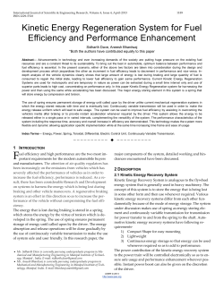 Kinetic Energy Regeneration System for Fuel Efficiency