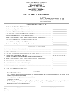 Petroleum Products Inspection Report MF-7a (Rev. 6-13)