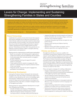 Levers for Change: Implementing and Sustaining Strengthening