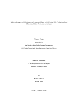 Milk Production, Feed Efficiency, Intake, Costs