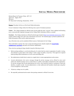 Social Media Procedure - Craven Community College