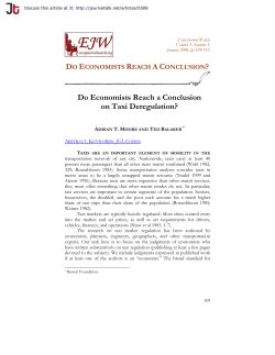 Do Economists Reach a Conclusion on Taxi Deregulation?