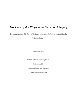 The Lord of the Rings as a Christian Allegory