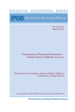Presentation of Financial Statements&mdash; Going Concern