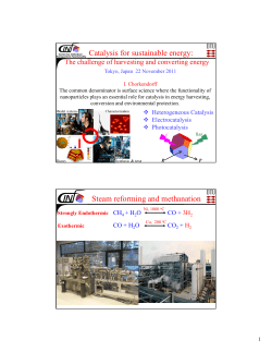 Catalysis for sustainable energy: Steam reforming and methanation