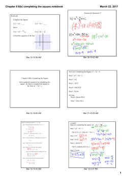 Chapter 8.8(b) completing the square.notebook