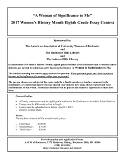 A Woman of Significance to Me - Rochester Hills Public Library