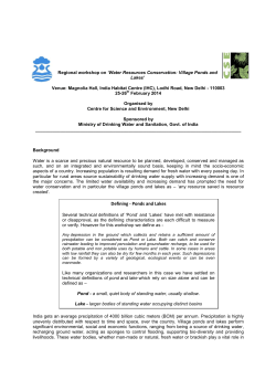 Defining - Ponds and Lakes - Centre for Science and Environment