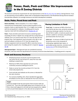 Fences, Sheds, Pools and Other Site Improvements in the R Zoning
