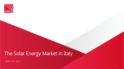 The Solar Energy Market in Italy