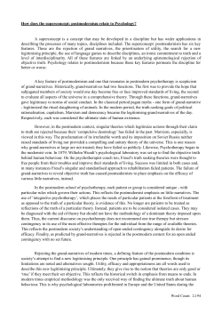 How does the superconcept: postmodernism relate to