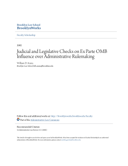 Judicial and Legislative Checks on Ex Parte OMB