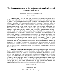 The System of Justice in Syria: Current Organization