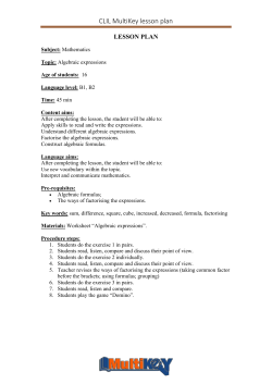 CLIL MultiKey lesson plan