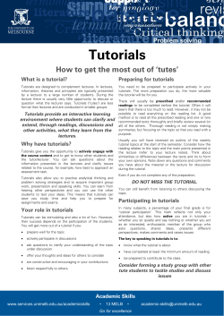 Get the Most Out of Tutorials