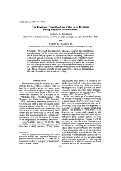 The Respiratory Transition from Water to Air Breathing During