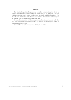 Abstract The standard algorithm for generating a random