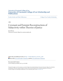 Covenant and Feminist Reconstructions of Subjectivity within