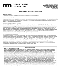 Report of Induced Abortion and the text of the applicable statute