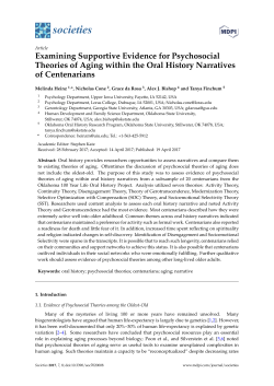 Examining Supportive Evidence for Psychosocial Theories of Aging