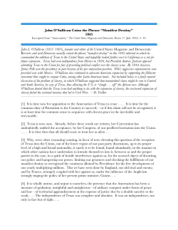 John O`Sullivan Coins the Phrase &ldquo;Manifest Destiny&rdquo; 1845 John L. O