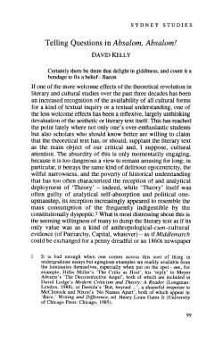 Telling Questions in Absalom, Absalom!