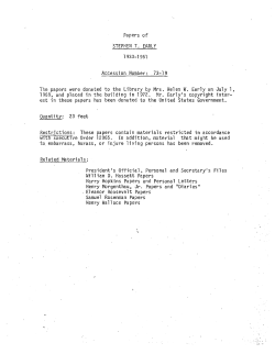 Papers: Secretary to the President, 1933-45