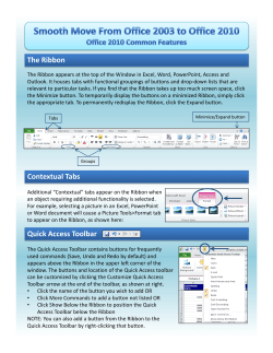 The Ribbon Contextual Tabs Quick Access Toolbar