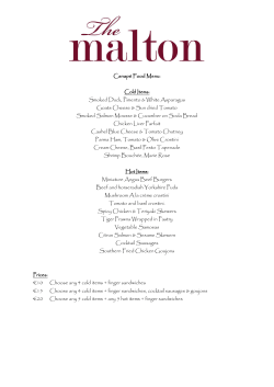 Canap&eacute; Food Menu: Cold Items: Smoked Duck