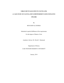 URBAN REVITALIZATION IN CLEVELAND: A CASE STUDY ON
