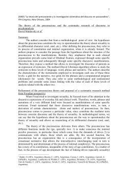 The theory of preconscious and the systematic research of narrative