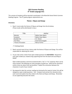 Theme: Cliques and Gangs - Manville School District