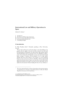 International Law and Military Operations in Space