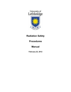 Radiation Safety Procedures Manual