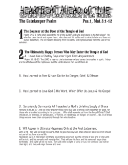 The Gatekeeper Psalm Psa.1, Mat.5:1