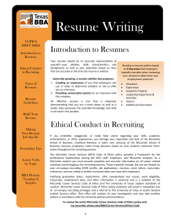 Resume Writing - McCombs School of Business