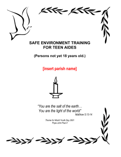 INFORMATION FOR TEEN AIDES - Catholic Diocese of Dallas