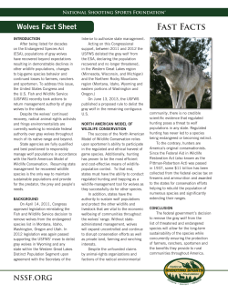 fact sheet on gray wolves - National Shooting Sports Foundation