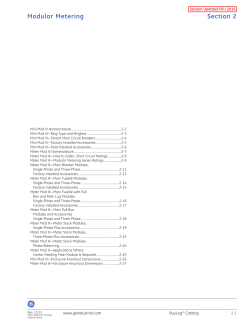 Modular Metering - GE Industrial Solutions