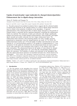 Uptake of neutral polar vapor molecules by charged clusters