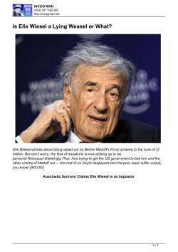Is Elie Wiesel a Lying Weasel or What?
