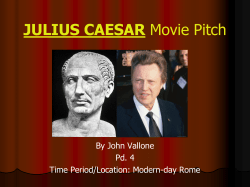 JULIUS CAESAR Movie Pitch